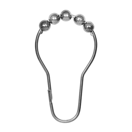 Kenney Mfg Rust-Resistant Metal Beaded Roller Ball Shower Curtain Rings, Set of 12, Chrome KN61100V2